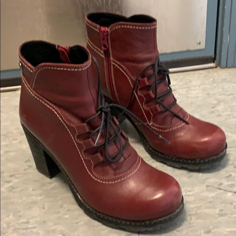 Leather booties